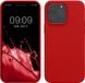 kwmobile telefoonhoesje geschikt voor Apple iPhone 14 Pro Max - Hoesje met siliconen coating - Smartphone case in klassiek rood