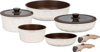 Royal Swiss Set van 3 Royal koekenpannen - Stenen Coating - Zwart