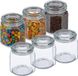 Merkloos Relaxdays Voorraadpot Set van 6 - Glas - 1300 ml - Luchtdicht - Transparant