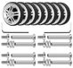 Elzusha - Set de 8 roues de valise 50x11mm roues de remplacement doubles caoutchouc résistant à l'usure argent