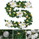 Merkloos / Sans marque Hong Kong Qiyuan Technology Limited Kerstguirlande met verlichting 2,7 m - 50 led - zilver decor