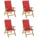 vidaXL Fauteuil de jardin Assise capitonnée Polyester Rouge (2 pièces)