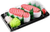 Rainbow Socks Sokken giftbox - Maat 36/40 - Heren Vrouwen - Sushi Socks Box Zalm - 1 Paar