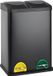 Poubelle 40 Litres avec Séparation des Déchets - 2 x 20 Litres, Noir