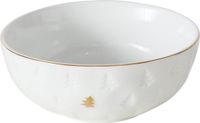 Boltze Ontbijtkom Kerst Pino 2 stuks 550ml Wit/Goud Keramiek Rond