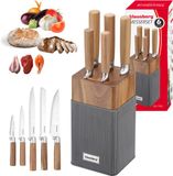 Klausberg KB-7983 Set de 6 couteaux avec bloc à couteaux en bois d'acacia
