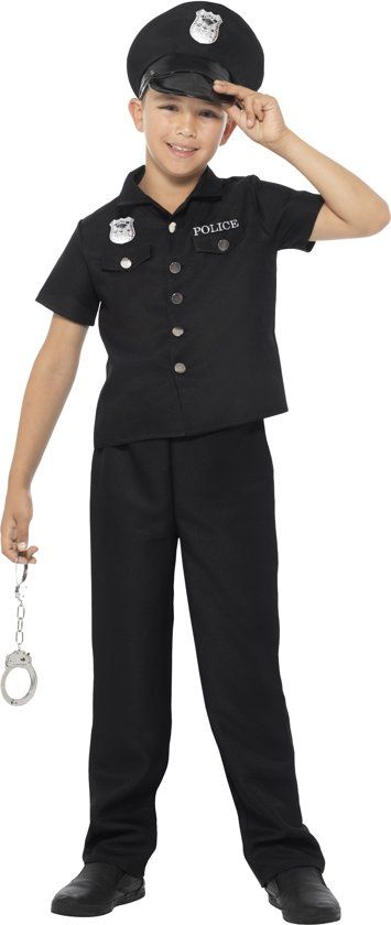 Smiffys New York politie agent kostuum voor jongens maat S 115-128 4-6 jaar