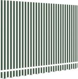 vidaXL - Vervangingsdoek voor zonnescherm - 3x2,5 m - Groen en wit gestreept