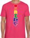 Bellatio Decorations Gay Pride shirt - pride stropdas - regenboog - heren - roze M