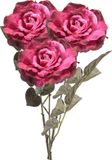 Emerald Roos Pascal Kunstbloem - 3 stuks - Fuchsia - 65 cm