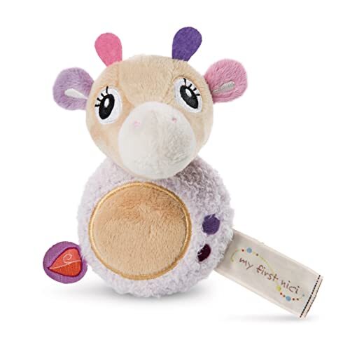 NICI 48035 Greifling Giraffe Sasuma 12 cm met rammelaar, beige