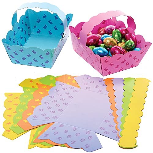 Baker Ross FX545 Paasmandjes Value Pack - Set van 30, Maak je eigen paaseierenmandjes voor kinderen.