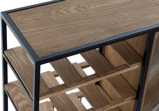 DKD Home Decor Flessenrek - 80 x 24 x 44 cm - Zwart - Hout