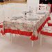 PETTI Artigiani Italiani - Tafelkleed, gelamineerd, met ruches, tafelkleed, waterdicht, katoen, motief Lidia, rood, X6-zitsbank (140 x 180 cm) 100% Made in Italy