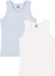 Petit Bateau Setje met 2 katoenen hemdjes voor kinderen Blauw/Wit + Wit