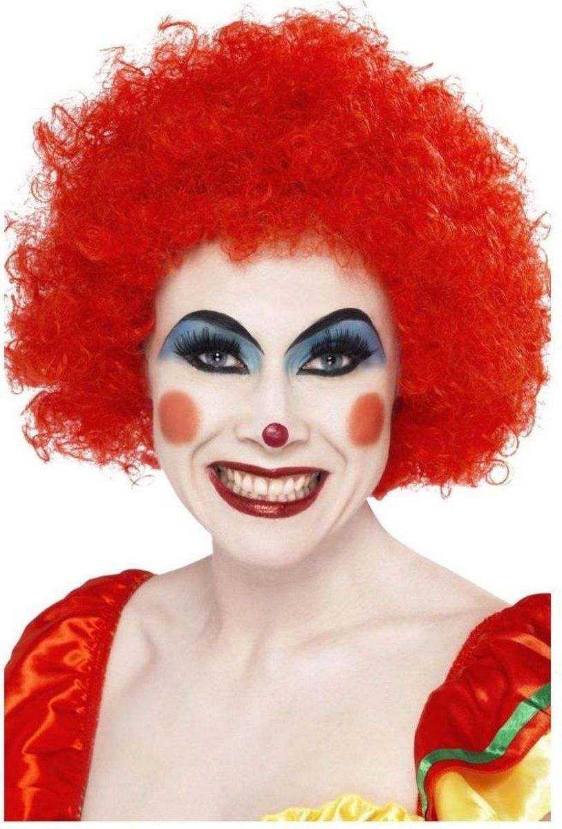 Smiffys Crazy Clown Wig - Red Polyester - Party Accessory