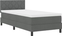 vidaXL Boxspringbed met hoofdeinde, donkergrijs, 90 x 190 cm, stof