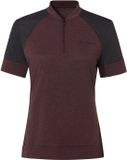 Altissimo VAUDE Altissimo Q-Zip Shirt Dames Korte Mouw Polyester Wol Dark Oak Maat 36
