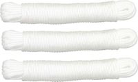 AMIG Touw - 3x - 20 meter - D3mm - polypropyleen - 50 kg - wit - waslijn - tuin