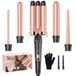 BESTOPE PRO Krultang, krultang, 3 vellen, 5-in-1, krultangset, 3 vaten voor grote golven, temperatuurinstelling, snelle opwarming en een handschoen, 2 clips, roségoud