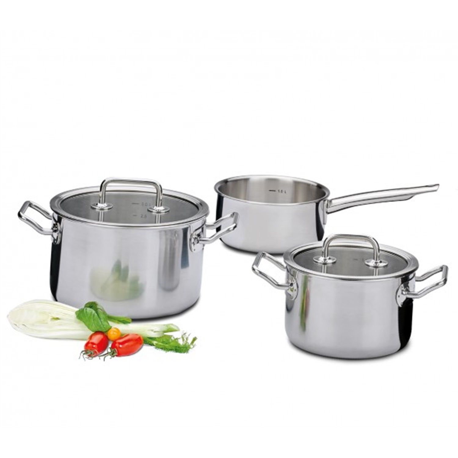 Spring Brigade Premium Pannenset - 3-delig - Met Glasdeksels - 4052356007109