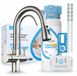 Ari Robinet de cuisine Nordic 3 voies en acier inoxydable avec douchette extractible et système de filtration d'eau Dafi D1