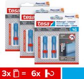 tesa Verstelbare Zelfklevende Spijker, Set van 3 Pack, Voor behang en pleisterwerk, Canvas doeken ophangen, Draagkracht max. 1 kg per spijker, Verwijderbaar zonder sporen, Blauw, Wit, Rood