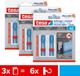 tesa Verstelbare Zelfklevende Spijker, Set van 3 Pack, Voor behang en pleisterwerk, Canvas doeken ophangen, Draagkracht max. 1 kg per spijker, Verwijderbaar zonder sporen, Blauw, Wit, Rood