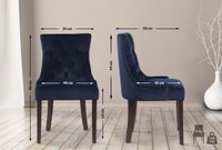 CLP Aberdeen Eetkamerstoel - Zonder armleuning - Hout - antiek/blauw