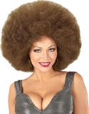 Finidi Bruine afro pruik Unisex