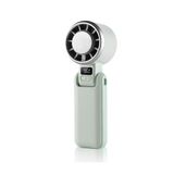 wonderlamp Glasi Handventilator, groen, ijsmodus, 5 snelheden, led-display, stil, oplaadbare en opvouwbare accu, draagbare mini-ventilator