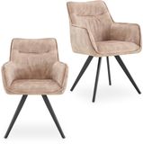 IDIMEX Eetkamerstoelen VENICE, set van 2 – kamelbruin