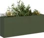 Maison Exclusive - Jardinière, vert olive, 200x40x80 cm, en acier laminé à froid