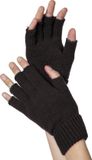 Wilbers & Wilbers Vingerloze Handschoenen - Zwart gebreid - Unisex