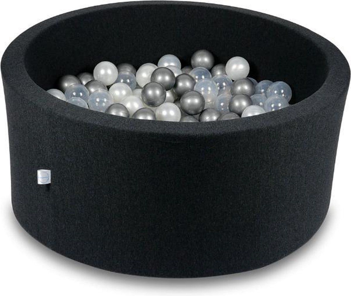 Viking Choice Ballenbak rond zwart - 300 ballen - 90 x 40 cm - ballenbad - zilver 7 cm ballen