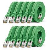 1aTTack.de CAT7 LAN-kabel 10x 1m flexibele netwerkkabel 10 Gbit/s - groen