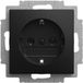 Busch-Jaeger Prise SCHUKO® avec bornes à vis noir mat - Busch-balance® SI (2300 EUC-915)