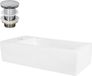 LuxeBath Wastafel incl. afvoergarnituur zilver zonder overloop 51x25x13 cm wit keramisch inbouw rechts