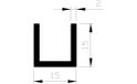Aluart U-profiel alu brute 15x15x15x2mm (3mtr)