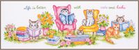 Vervaco Borduurpakket Poesjes en Boeken - PN-0213990