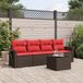 Prolenta Maison Exclusive - Ensemble de salon de jardin 5 pièces avec coussins, marron, polyrotin