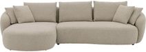 Goossens Ava Canapé d'angle - Tissu - Beige - 334 x 83 x 175 cm - Gauche