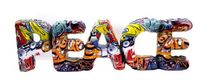 Gilde handwerk Decoratie object beeld Kunsthars letters PEACE Street Art Breedte 44.5 cm