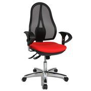 Topstar Open Point® Deluxe Sy mesh bureaustoel hoogte 103-111 cm rood en zwart