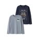NAME IT KIDS longsleeves met print - donkerblauw/lichtblauw (set van 2)