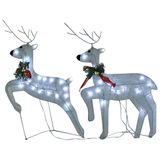 vidaXL Renne de Noël 2 pcs 40 LED blanc