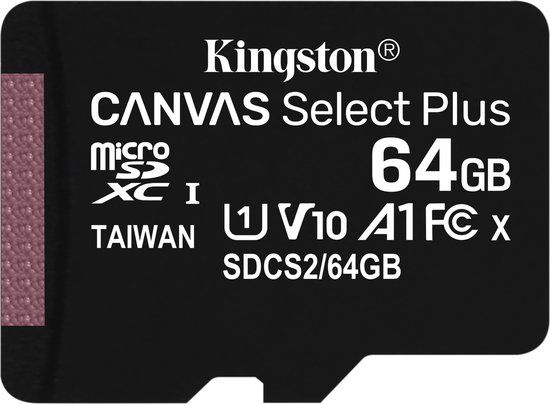 Kingston Canvas Select Plus 64GB SDXC UHS-I Class 10 - SDCS2/64GB-2P1A