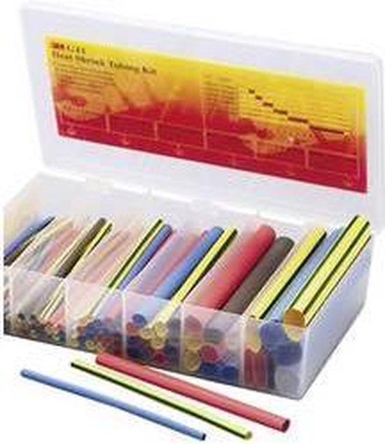 3M GTI-BOX1.6-19BK Krimpkous assortiment Zwart Krimpverhouding:2:1 104 onderdelen