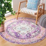 Safavieh Bohemian Indoor Hand Tufted Abstract Collection, ABT340, in Violet / Light Blue, 122 x 122 cm