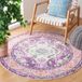 Safavieh Bohemian Indoor Hand Tufted Abstract Collection, ABT340, in Violet / Light Blue, 122 x 122 cm